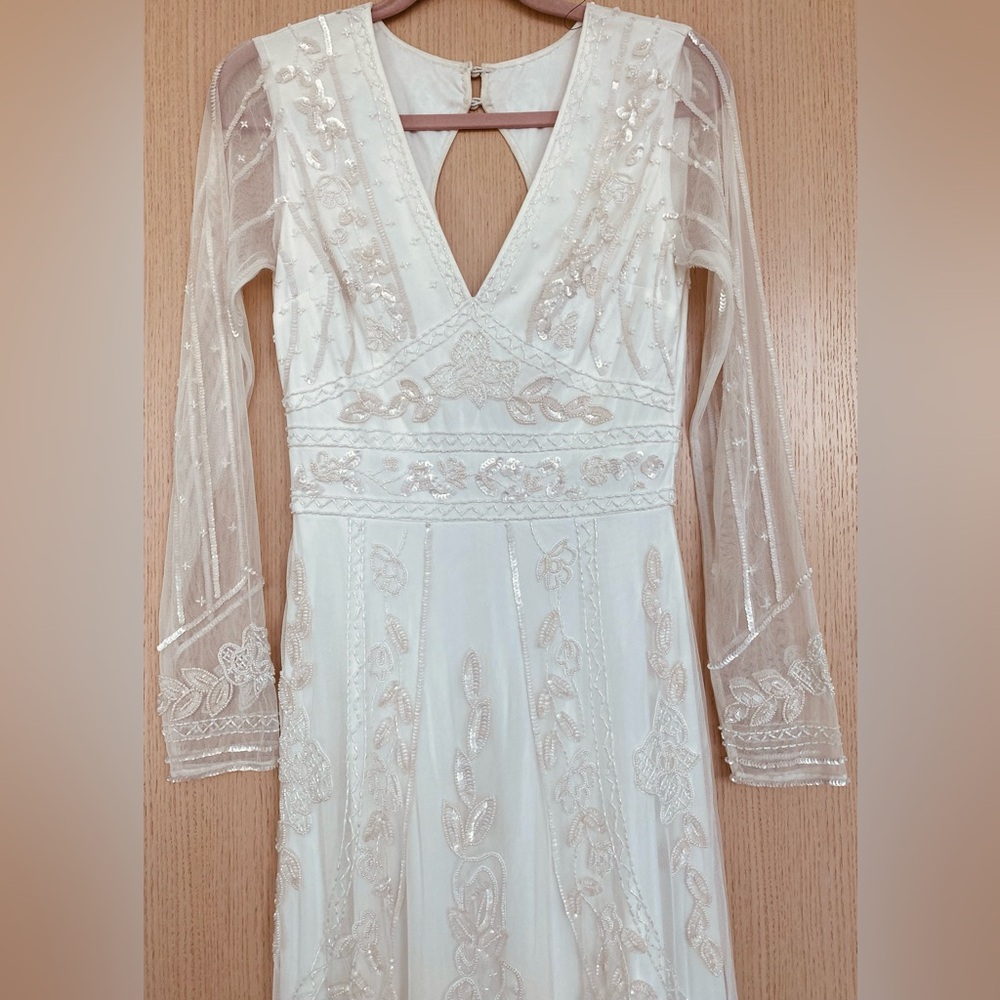 Beaded Long Sleeve Wedding Dress Store Display Sample Sale AS-IS
